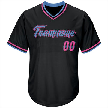 Sale Build Powder Blue Baseball Authentic Black Throwback Shirt