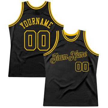 Sale Build Old Gold Basketball Authentic Black Throwback Jersey