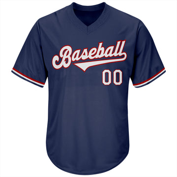 Custom White Navy Pinstripe Navy-Gray Authentic Throwback Rib-Knit Baseball Jersey Shirt Men's Size:L