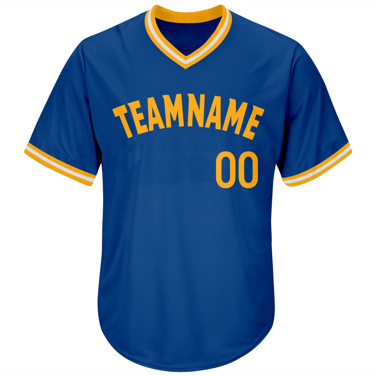 royal blue and gold baseball jersey