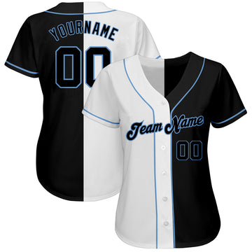 Custom Light Blue Navy-White Authentic Fade Fashion Baseball Jersey in 2023