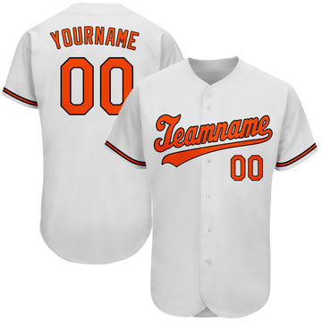 Sale Build Black Baseball Authentic White Orange Strip Jersey Orange –  CustomJerseysPro