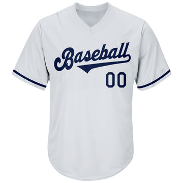 Custom White Navy Pinstripe Navy-Gray Authentic Throwback Rib-Knit Baseball Jersey Shirt Men's Size:3XL