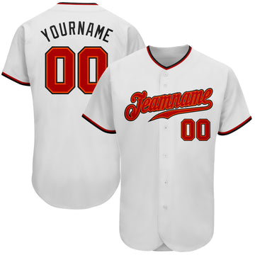 Custom Red White-Navy Authentic Baseball Jersey – FanCustom