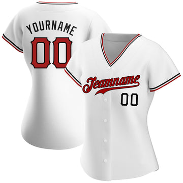 Custom Black Red-White Authentic Baseball Jersey Sale Online – UKSN INC