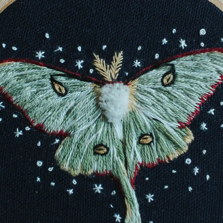 Luna Moth Embroidery Kit