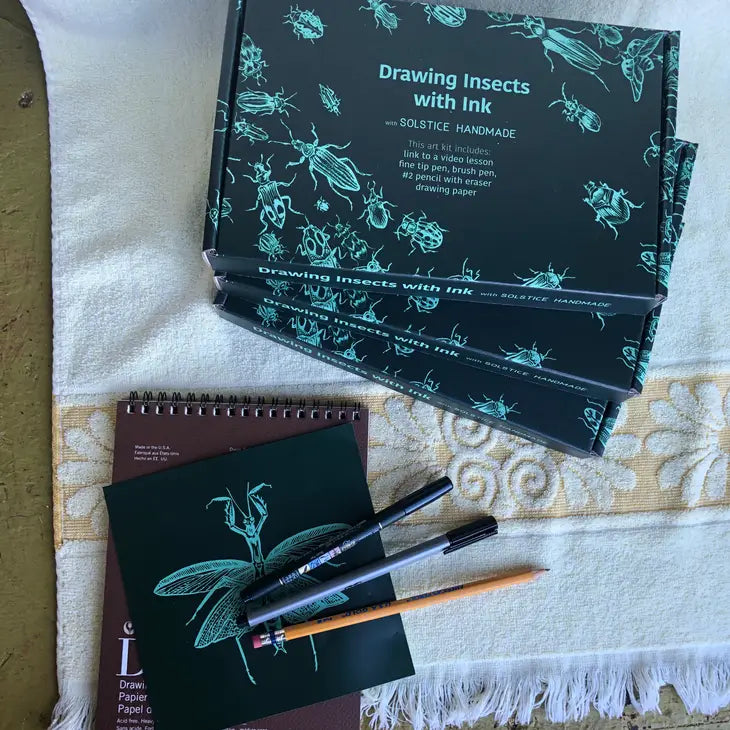 Drawing Insects with Ink- Art Kit with Video Lesson
