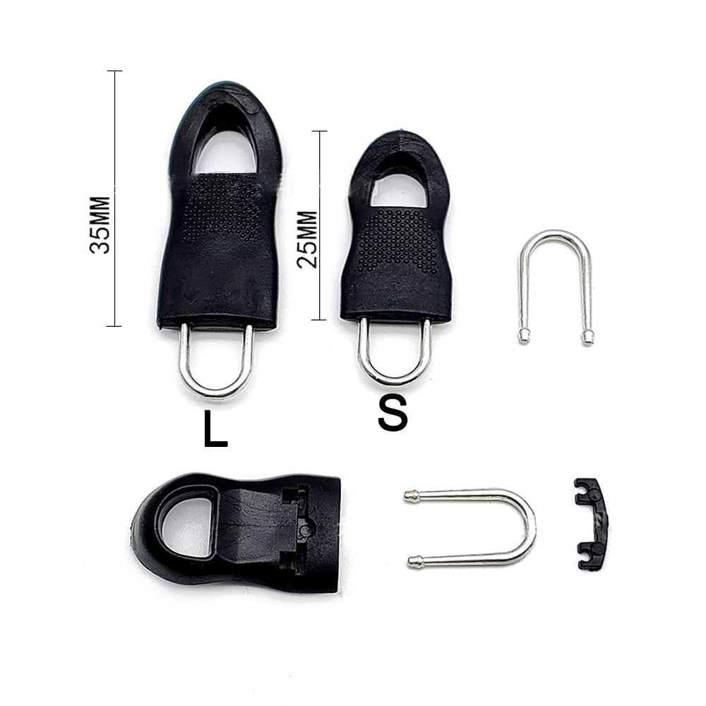 Best Detachable Metal Zipper Pull Tags Zip Fixer for Clothes Black Zipper Puller Slider for Travel Bag Suitcase Clothes Tent Backpack