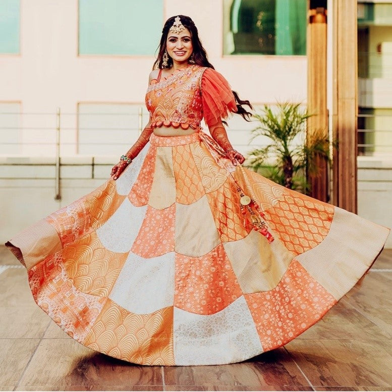 Off-beat Orange Lehenga