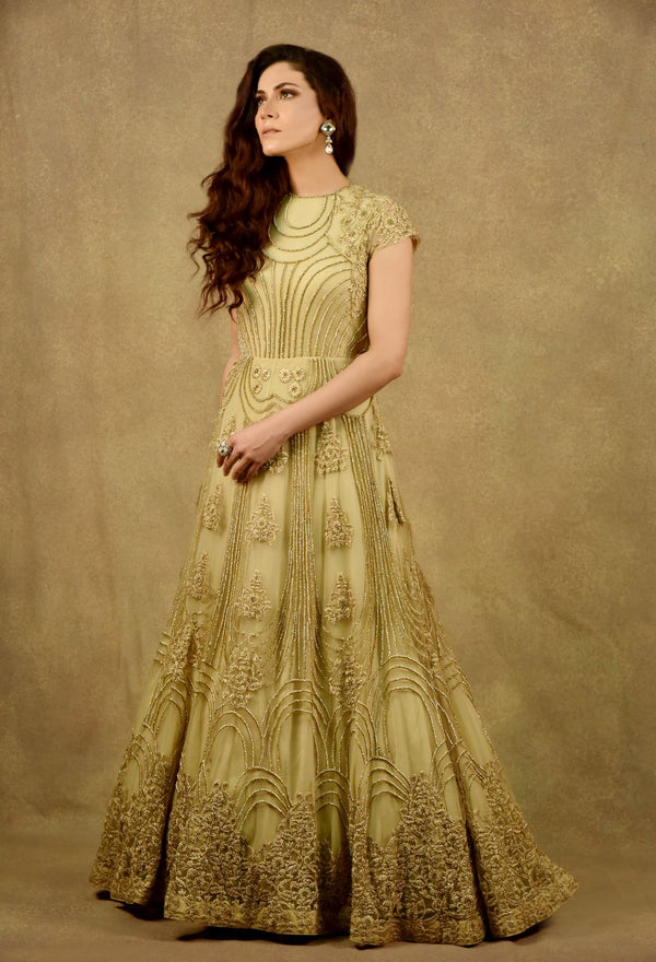Ethnic Gowns | Golden Colour Gown So Beautiful Amazing | Freeup