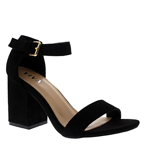 Suede Ankle Strap Wide Mid Block Heel – Style Heist