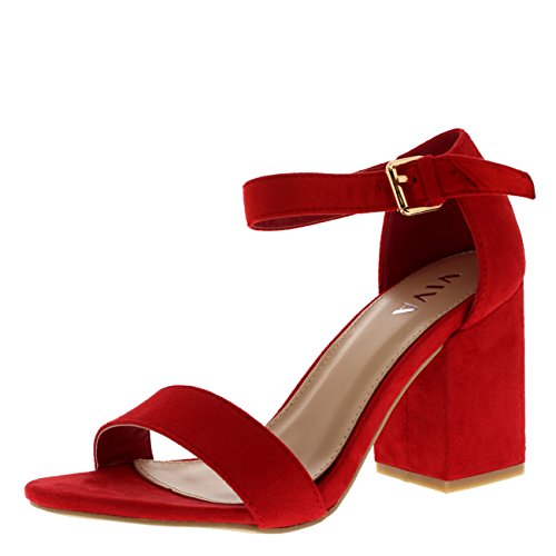 Suede Ankle Strap Wide Mid Block Heel – Style Heist