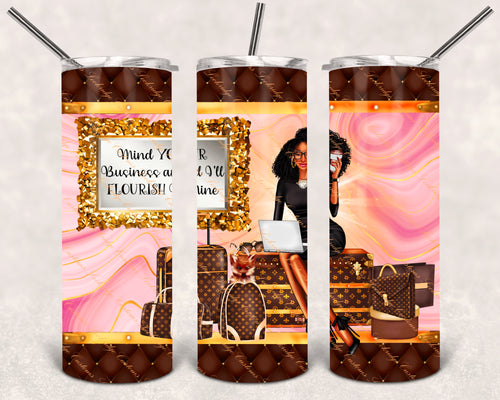 Louis Vuitton Gold Tumbler Wrap PNG Sublimation Digital Download