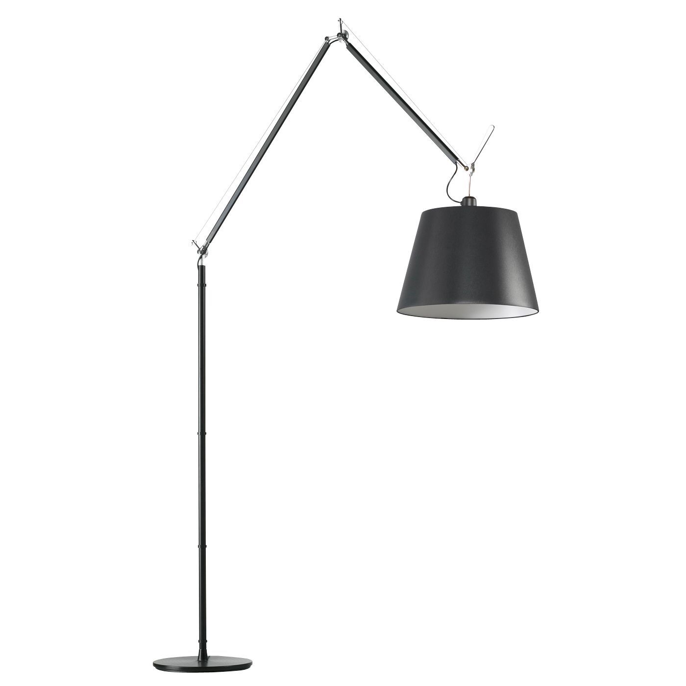 Artemide Tolomeo Mega LED 36cm dimmer op kabel aluminium vloerlamp