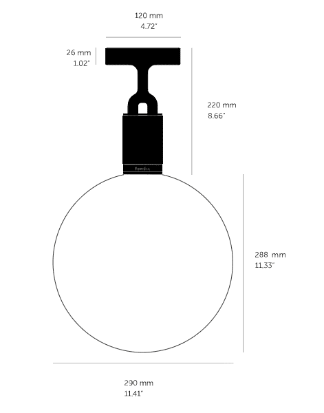 Buster and Punch - Forked Globe Groot Plafondlamp opaal