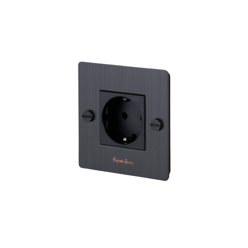 Buster and Punch - 1G SCHUKO TYPE F SOCKET Brons gerookt