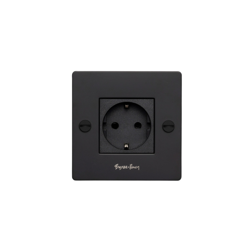 Buster and Punch - 1G SCHUKO TYPE F SOCKET Zwart