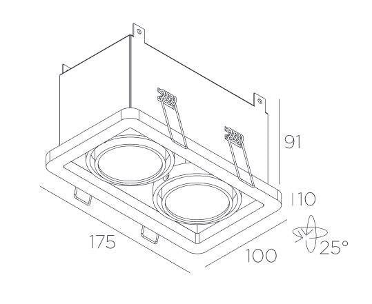 Trizo21 - R52 in GU10 chroom ring Plafondlamp