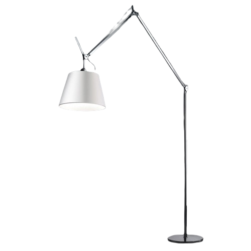 Artemide Tolomeo Mega ON-OFF schakelaar aluminium met zijden diffuser Vloerlamp