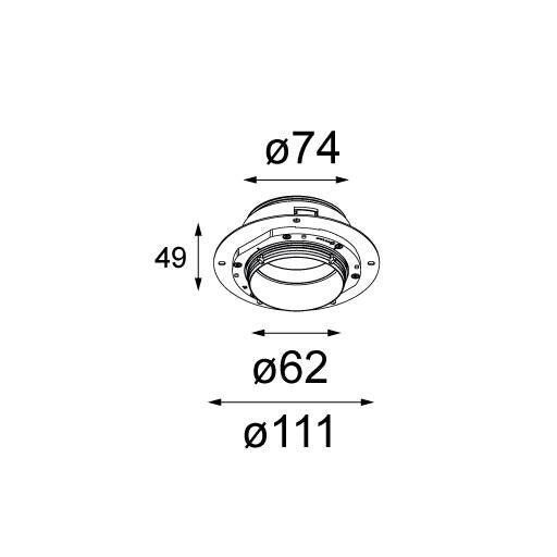 Modular - Concrete ring Ø62 for standard concrete boxes