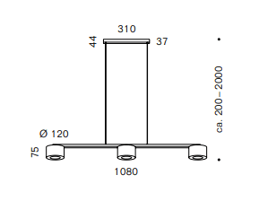 Serien - Reef LED hanglamp 3 geborsteld