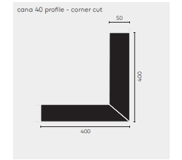 Kreon - cana 40 corner cut 90° zwart
