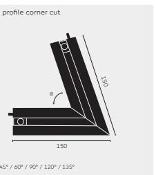 Kreon - Plasterkit corner cut 90°, trimless