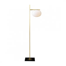 Oluce - Alba 382 vloerlamp Satijn messing