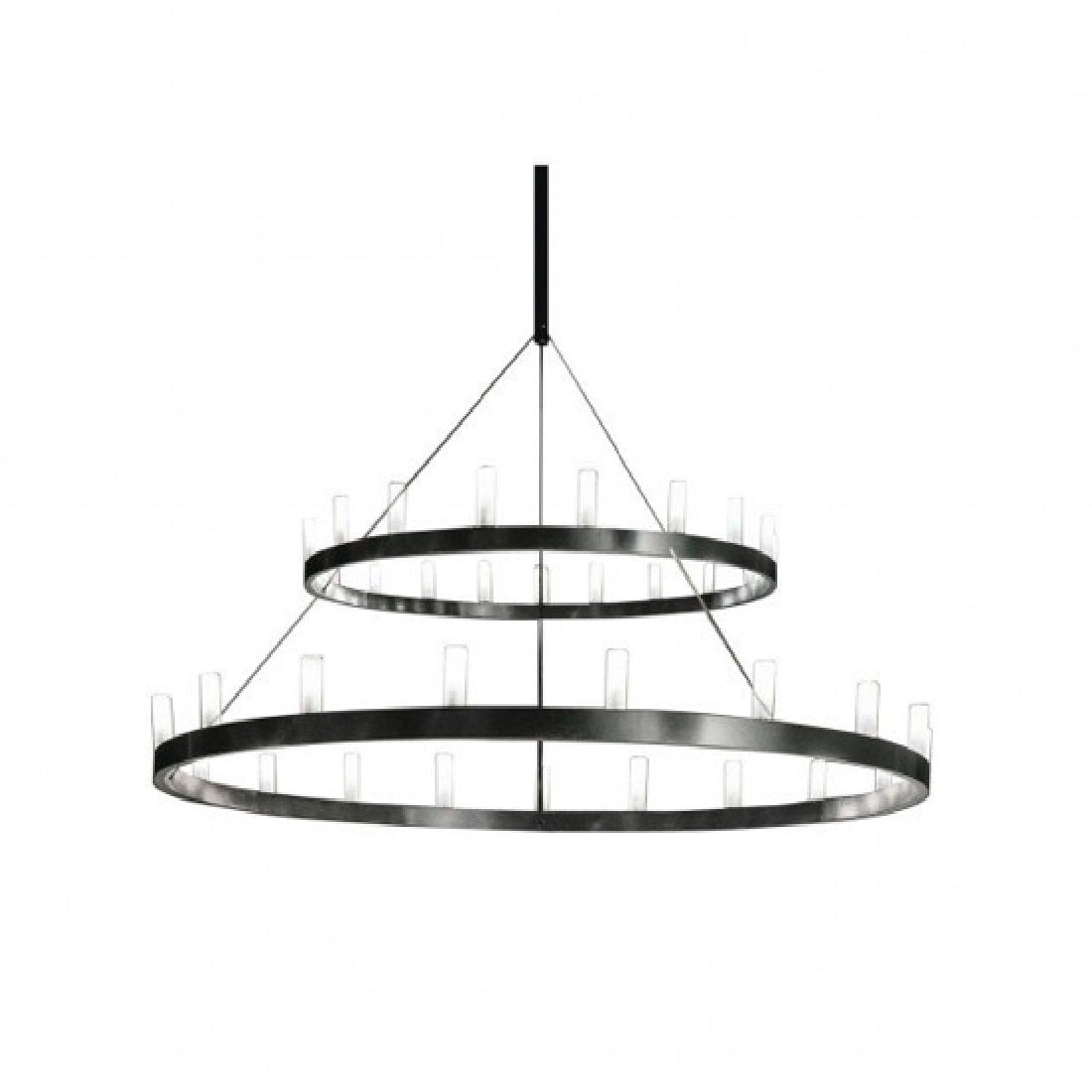 FontanaArte Chandelier Groot geverfd metaal Hanglamp zwart wit