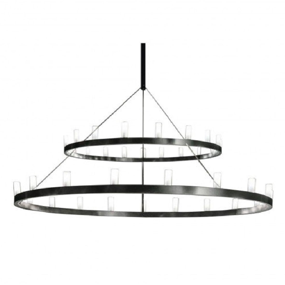 FontanaArte - Chandelier XXL geverfd metaal Hanglamp zwart wit