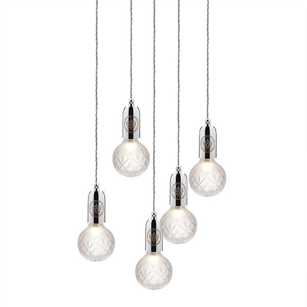 Lee Broom Crystal Bulb kroonluchter 5 Hanglamp chroom