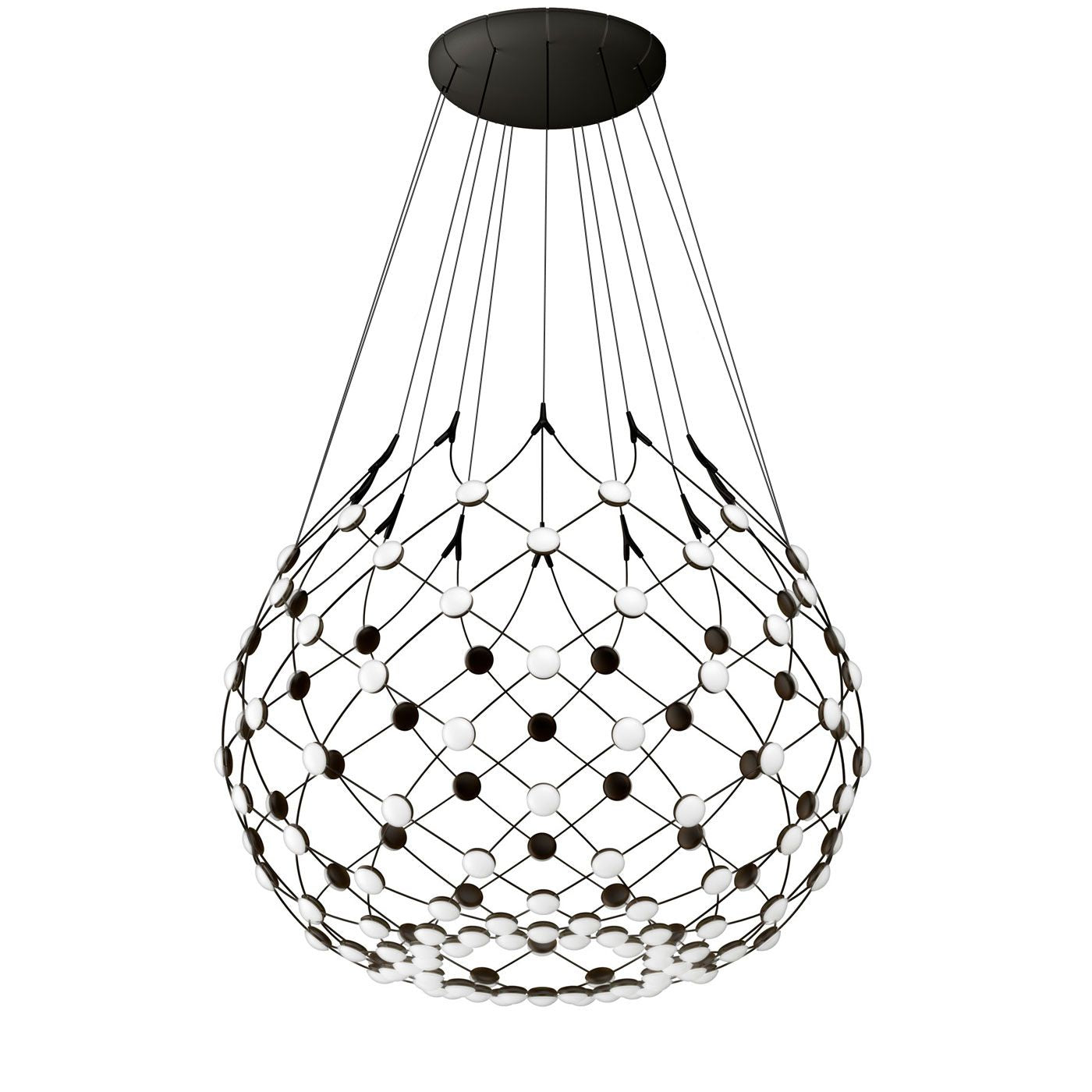 Luceplan - Mesh D86 Ø80cm LED met 3 meter hanglamp zwart