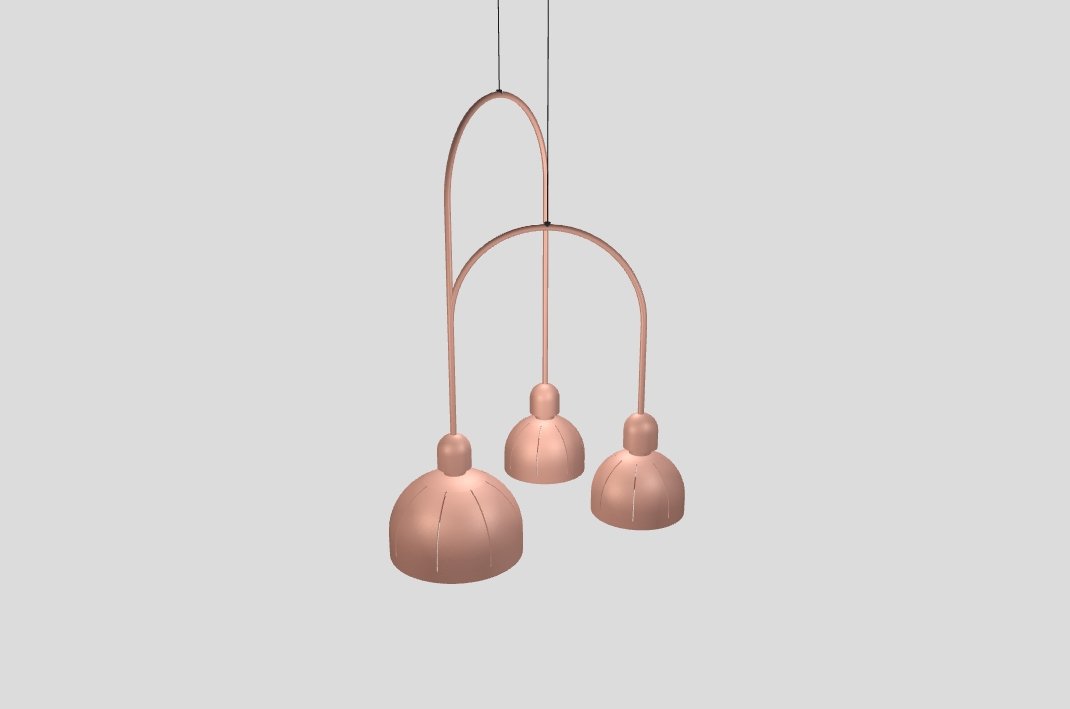 Masiero - Cupole Ang 3 Hanglamp roze