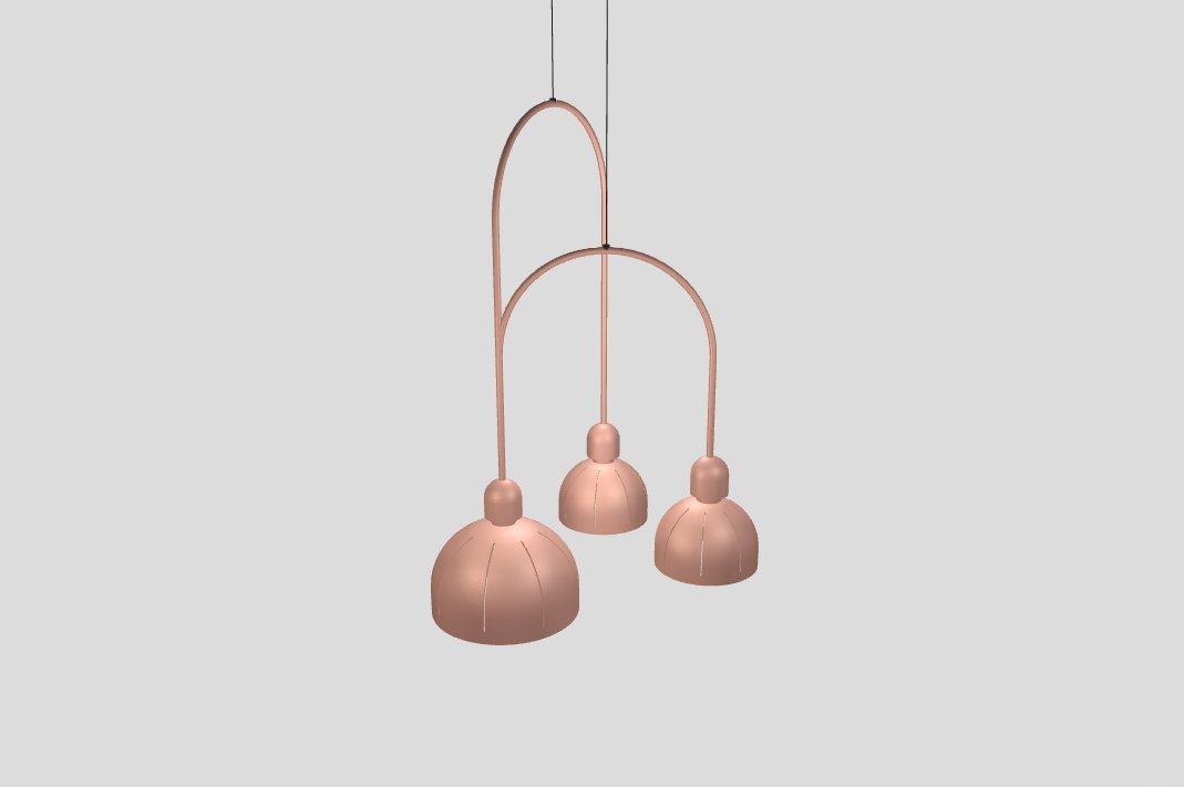 Masiero - Cupole Ang 3 Hanglamp roze