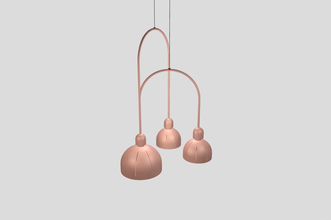 Masiero - Cupole Ang 3 Hanglamp roze