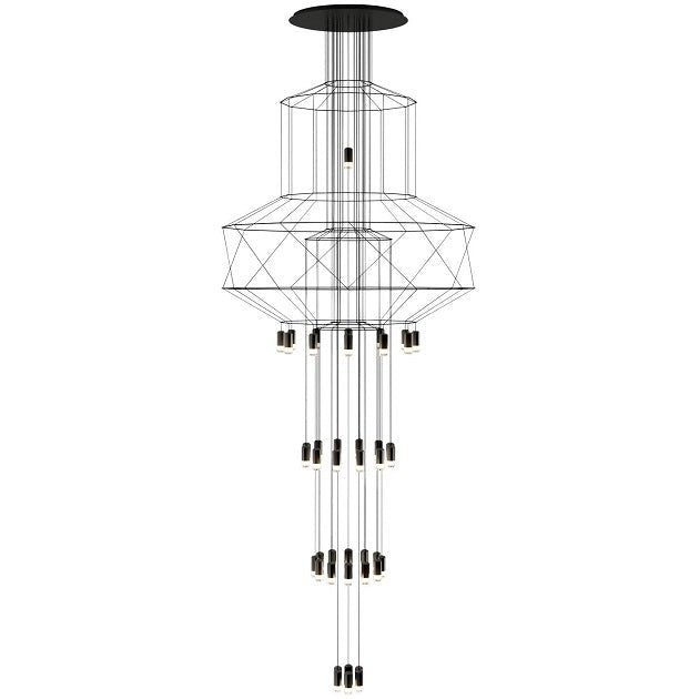 Vibia - Wireflow Chandelier 0375 hanglamp Zwart