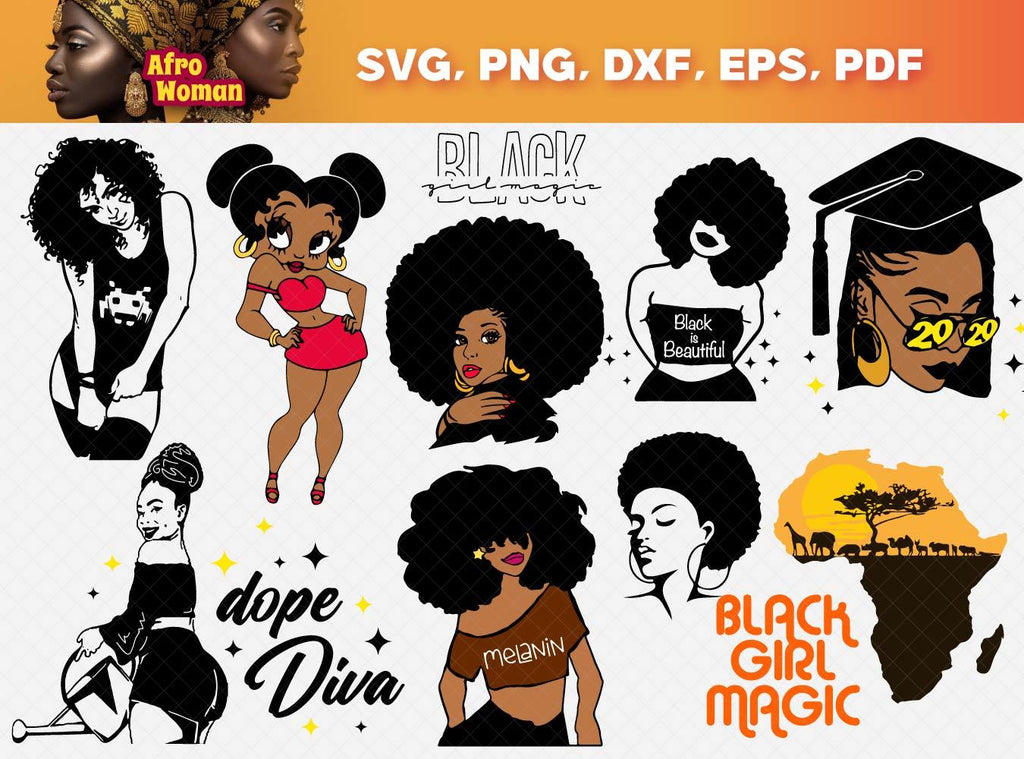 Download 100 Afro Woman Svg Bundle 3D SVG Files Ideas | SVG, Paper Crafts, SVG File