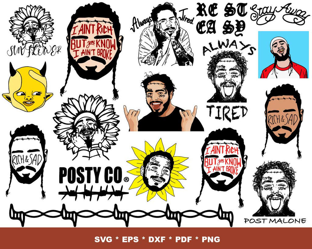 Download 250+ Post Malone SVG Bundle 2.0