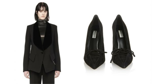 Runway Tailored Jacket with Shawl Collar, Alexander Wang; All Time Low pumps, Balenciaga