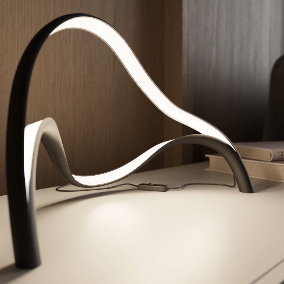 LED-Tischleuchte - 2-in-1 Designhighlight - Matt Schwarz - 2700K Warmweiß –  Neona