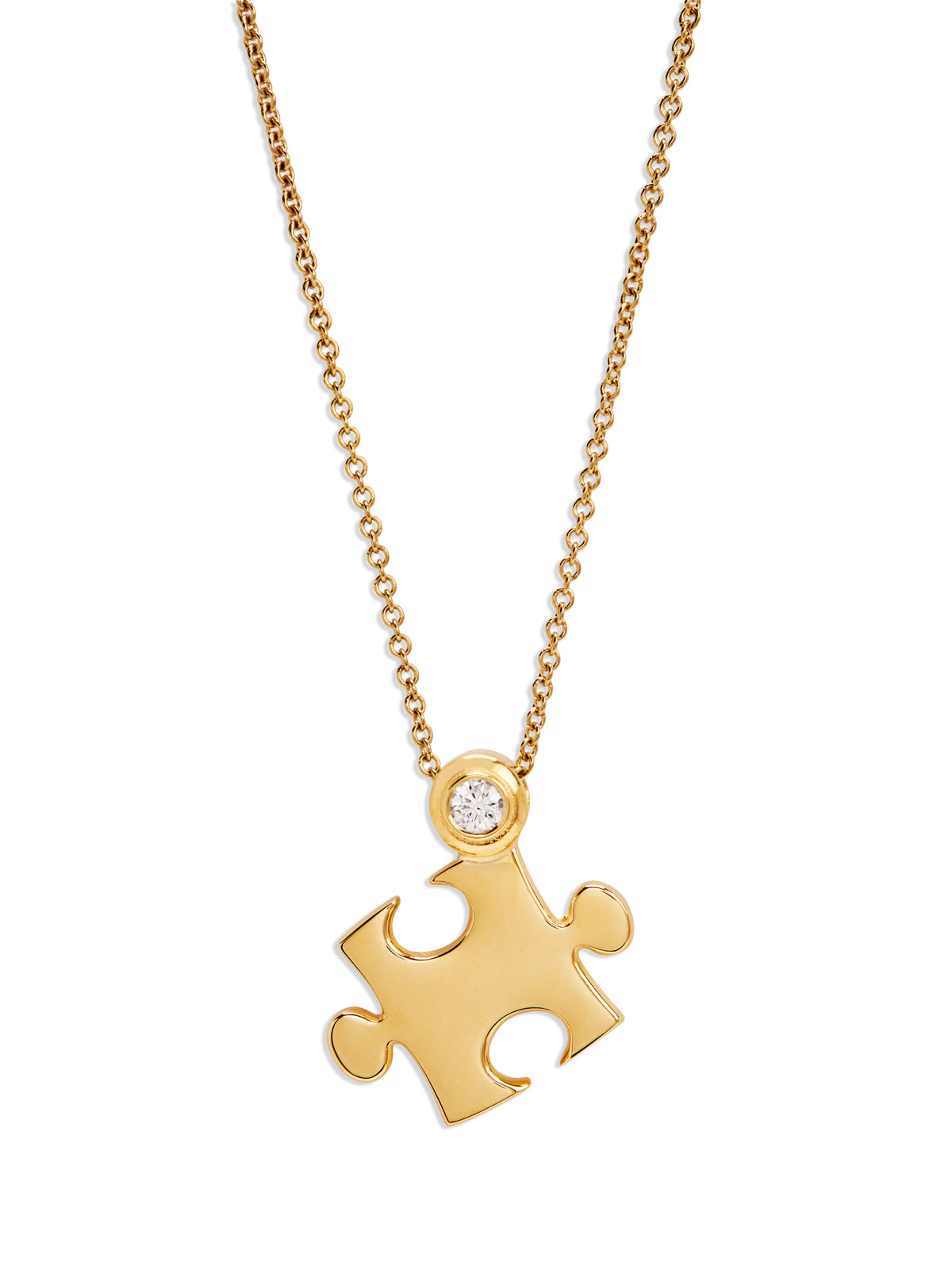 Photos - Pendant / Choker Necklace Mini All Gold Puzzle Pendant Necklace, 16