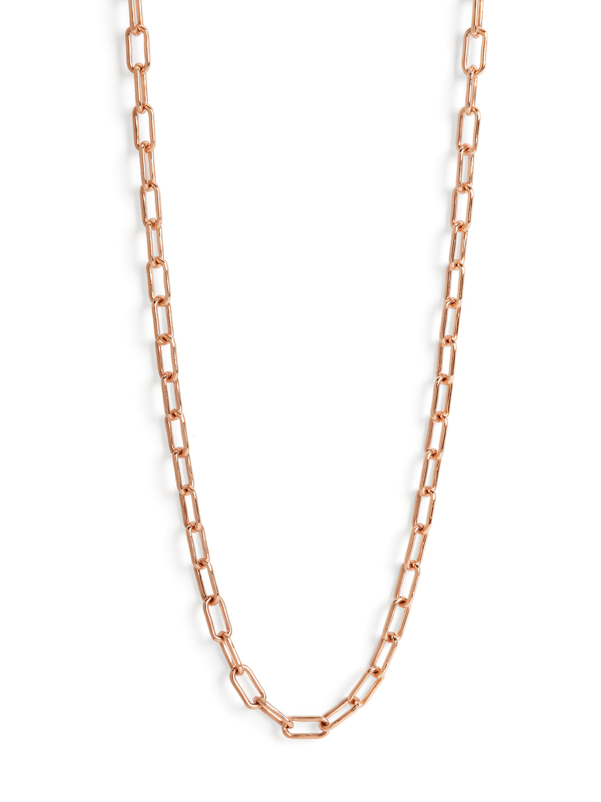 Photos - Pendant / Choker Necklace 3.2mm Rose Gold Rectangular Link Chain, 18