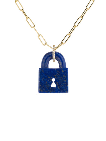 LOUIS VUITTON WHITE GOLD & DIAMOND PADLOCK PENDANT