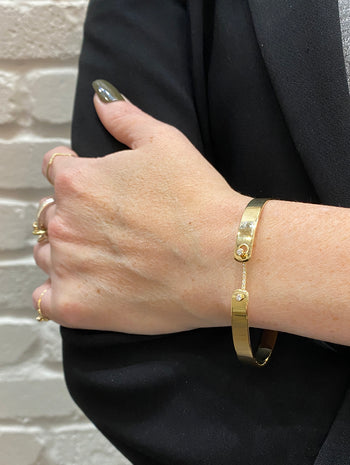 Monday Morning GM Mood Bangle | Stackable Gold Bangle 20cm - L3 / Yellow Gold