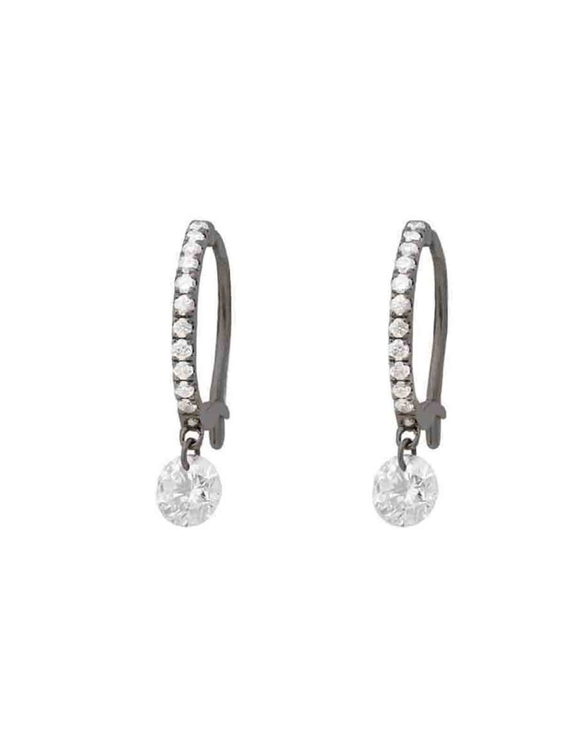 Set Free Diamond Mini Hoop Earrings - Blackened Gold