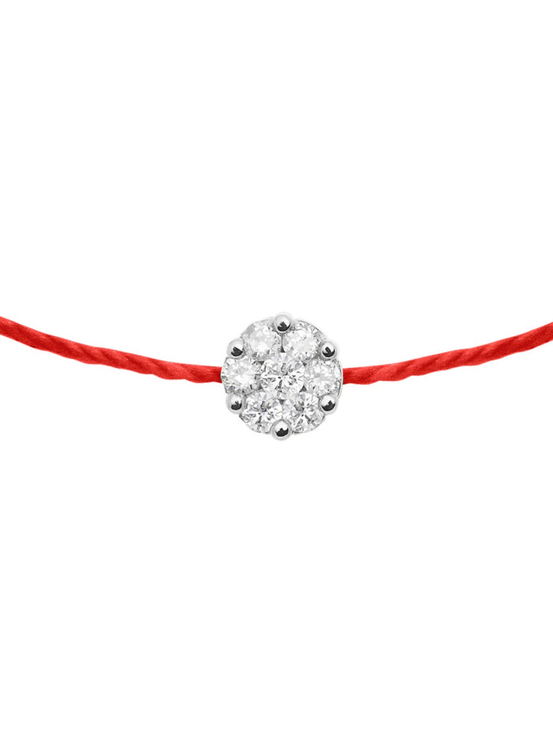 Single Diamond Red Illusion Bracelet - White Gold