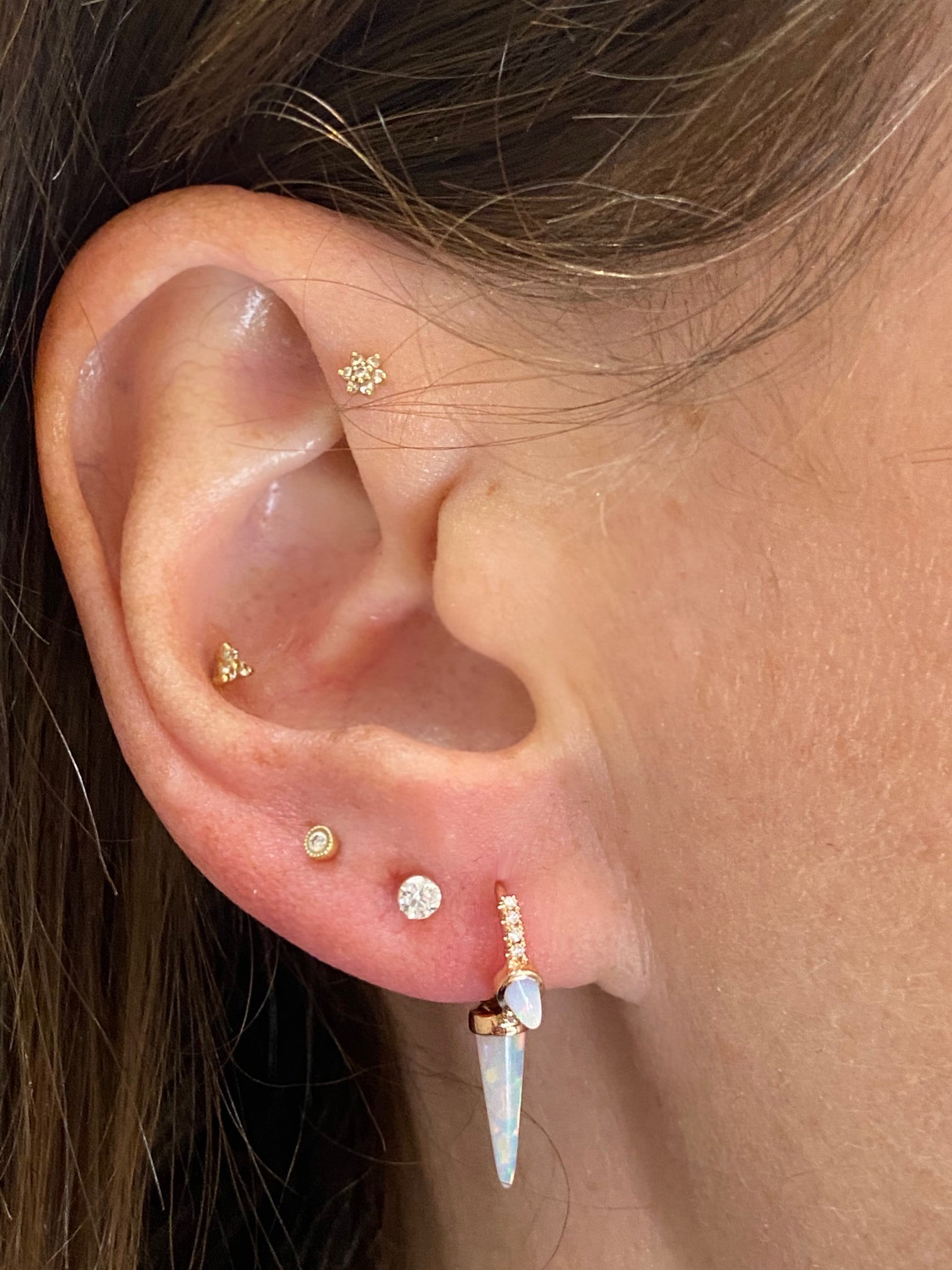 3 OPAL SPIKE DIA EAR RG | Maria Tash | Ylang 23