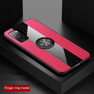 Fashion Luxury Fabric Protect Cases com Magnético Finger Ring Holder para Samsug
