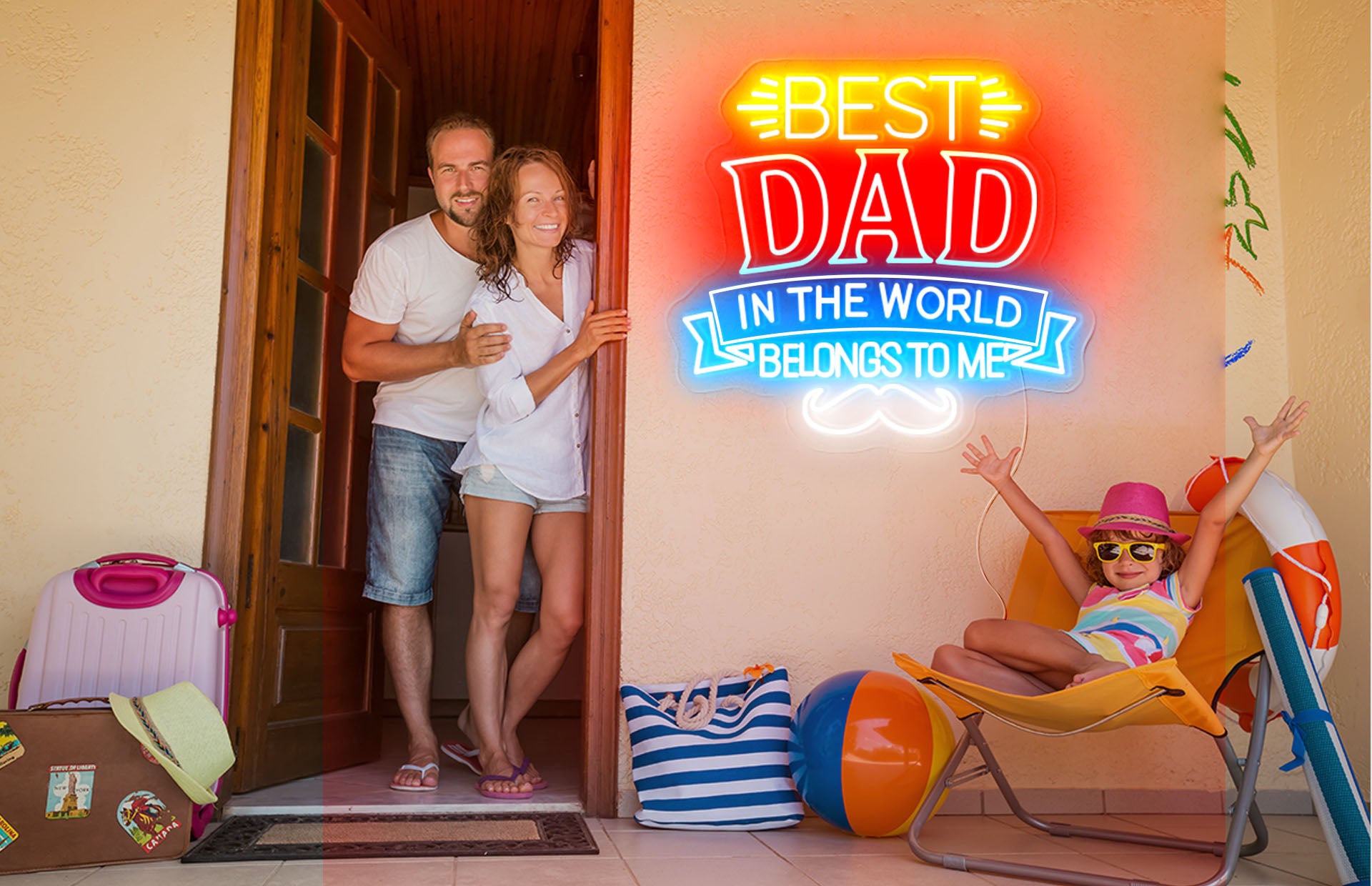 best dad  in the word neon light sign