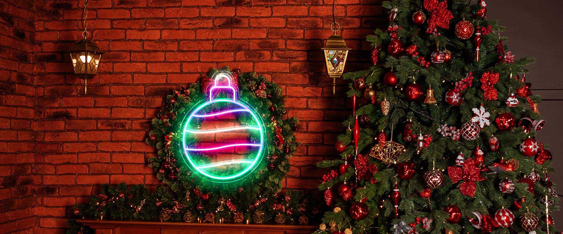 Christmas ball neon art